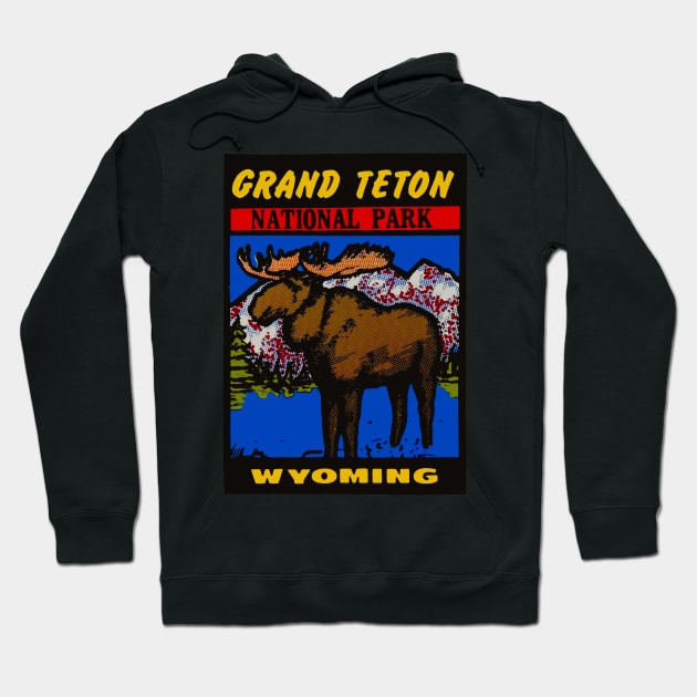 Vintage Grand Tetons Decal Hoodie by zsonn